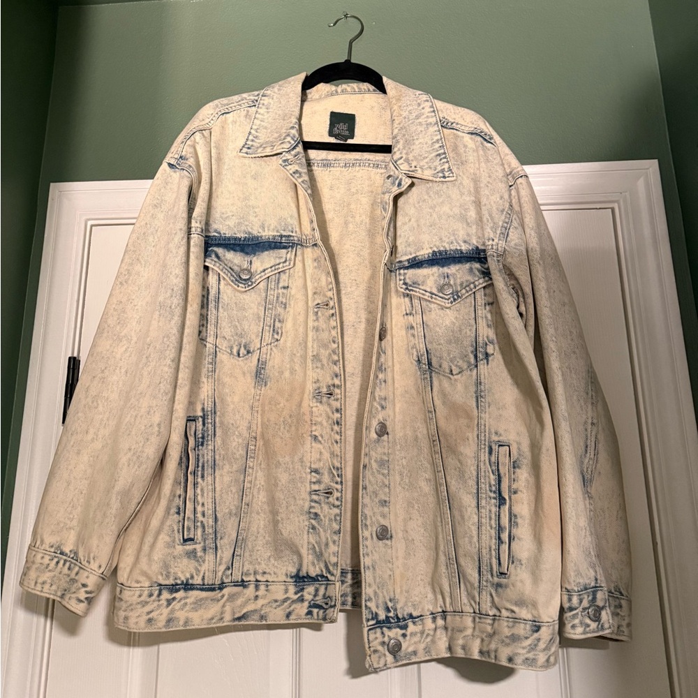 Wild Fable Blue and Cream Jean Jacket